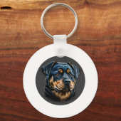 Black Rottweiler Schlüsselanhänger (Vorderseite)
