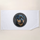 Black Rottweiler Strandtuch (Vorderseite)