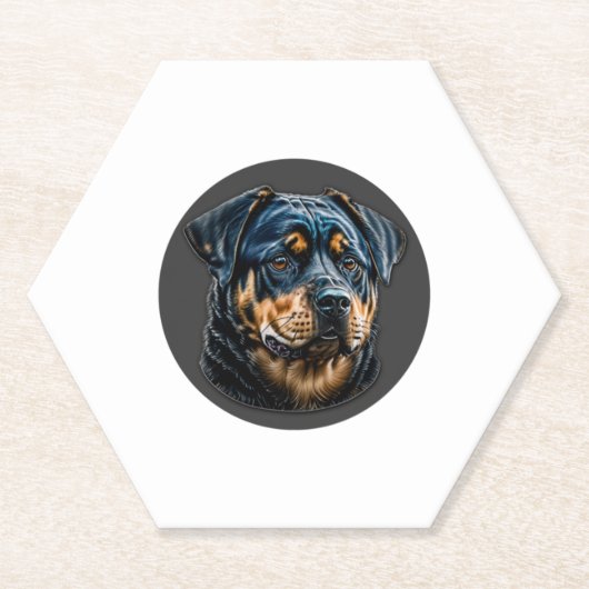 Black Rottweiler Untersetzer (Vorderseite)