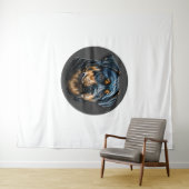 Black Rottweiler Wandteppich (Beispiel (Horizontal))