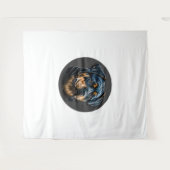 Black Rottweiler Wandteppich (Vorderseite (Horizontal))