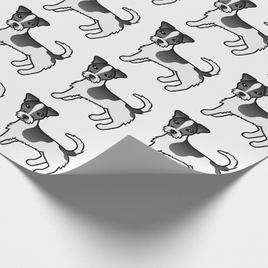 Black Rough Coat Jack Russell Terrier Dog Pattern Geschenkpapier (Ecke)