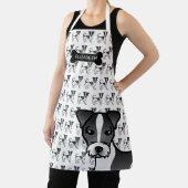 Black Rough Coat Jack Russell Terrier & Name Schürze (InSitu)