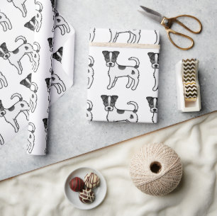 Black Rough Coat Parson Russell Terrier Pattern Geschenkpapier