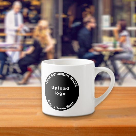 Black Round Business Brand auf Espresso Tasse