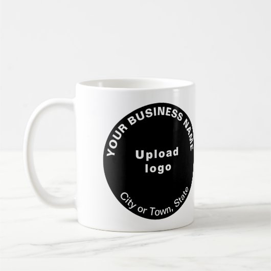 Black Round Business Brand auf Tasse (Links)
