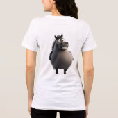 Black Round Horse Tee | Cute Zodiac Horse Graphic (Rückseite)