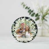 Black Round Snowberry+Eukalyptus Weihnachtskranz Feiertagskarte (Stehend Vorderseite)