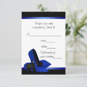 Black Royal Blue High Heels Womans Birthday UAWG RSVP Karte (Stehend Vorderseite)