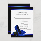 Black Royal Blue High Heels Womans Birthday UAWG RSVP Karte (Vorne/Hinten)