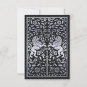 Black Royal Lion Mittelalterliche Silberhochzeit Einladung (Rückseite)