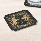Black Royal Lion Mittelalterliches Hochzeitsticket Untersetzer (angewinkelt)