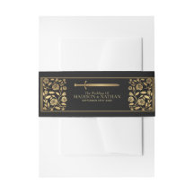 Black Royal Medieval Gold Sword Wedding