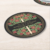 Black Royal Medieval Gold Sword Wedding Runder Pappuntersetzer (Angewinkelt)