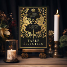 Black Royal Medieval Lion Wedding