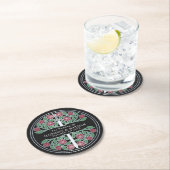 Black Royal Medieval Silver Sword Wedding Runder Pappuntersetzer (Vor Ort)