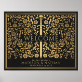 Black Royal Medieval Sword Begrüßung Begrüßungszei Poster (Vorne)