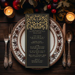 Black Royal Medieval Sword Hochzeitsmenü Menükarte<br><div class="desc">Feiern Sie Ihren besonderen Tag mit diesem königlich-mittelalterlichen Schwert Hochzeitsdesign. Gold in diesem Design ist keine echte Folie. Sie können dies durch einen Klick auf "PERSONALISIEREN" weiter anpassen. Für weitere Fragen kontaktieren Sie uns bitte unter ThePaperieGarden@gmail.com.</div>