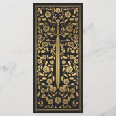 Black Royal Medieval Sword Hochzeitsmenü Menükarte (Rückseite)