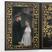 Black Royal Medieval Sword Wedding Dreifach Gefaltete Einladung (Innen Erste Seite)