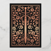 Black Royal Medieval Sword Wedding Save the Date Folieneinladung (Rückseite)