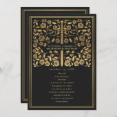 Black Royal Mittelalterliches Hochzeitsprogramm Programm (Vorne/Hinten)