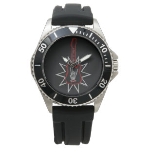 Black Rubber Watch - Rock n' Roll Armbanduhr
