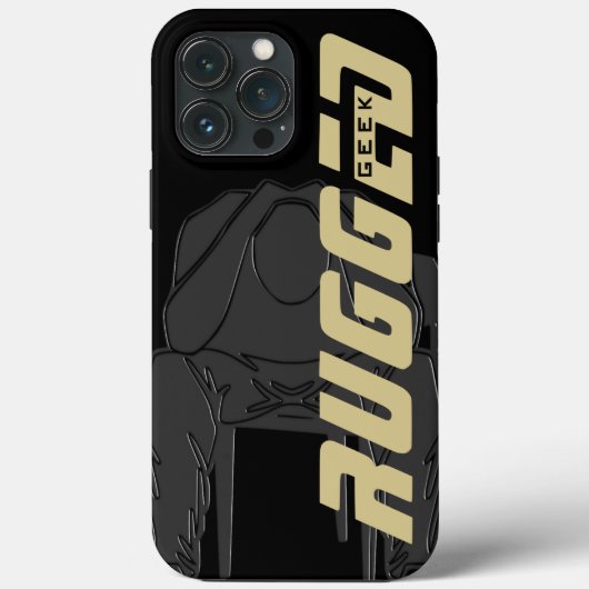 Black Rugged Geek Man Holding Head Thinking Man Case-Mate iPhone Hülle (Rückseite)