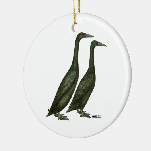 Black Runner Ducks Keramikornament (Links)