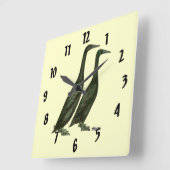 Black Runner Ducks Quadratische Wanduhr (Winkel)
