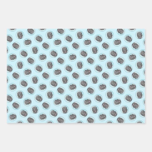 Black Russian Terrier BRT RBT Malerei Haustier Hun Geschenkpapier Set (Vorderseite)