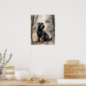 Black Russian Terrier Dog Art Print Poster (Küche)