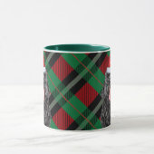 Black Russian Terrier Dog Green Red Holiday Karier Tasse (Zentrum)
