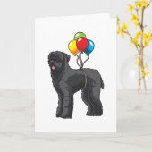 Black Russian Terrier Dog mit Ballon Karte (Gelbe Blume)