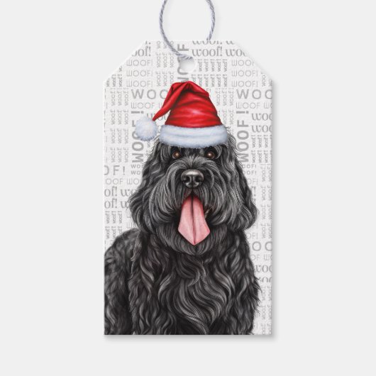 Black Russian Terrier Dog Weihnachtsfeiertag Geschenkanhänger (Vorderseite)