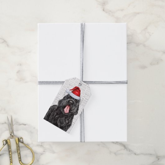 Black Russian Terrier Dog Weihnachtsfeiertag Geschenkanhänger (Mit Garn)