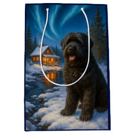 Black Russian Terrier Holiday Card Mittlere Geschenktüte