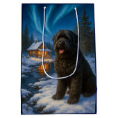 Black Russian Terrier Holiday Card Mittlere Geschenktüte (Rückseite)