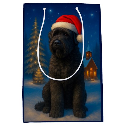 Black Russian Terrier Holiday  Mittlere Geschenktüte (Vorderseite)