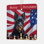 Black Russian Terrier Keramikornament (Links)
