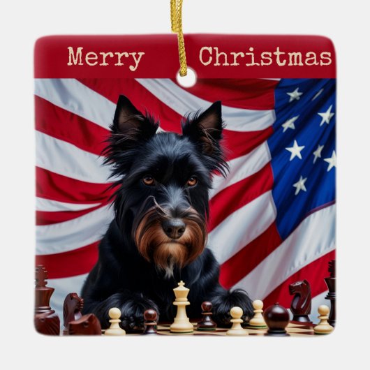 Black Russian Terrier Keramikornament (Vorderseite)