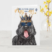 Black Russian Terrier King für einen Geburtstag Karte (Gelbe Blume)