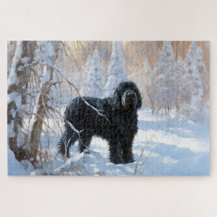Black Russian Terrier Lass es schneien Weihnachten Puzzle