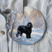 Black Russian Terrier Let It Snow Weihnachten Button (Beispiel)