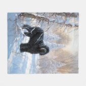 Black Russian Terrier Let It Snow Weihnachten Fleecedecke (Vorderseite (Horizontal))