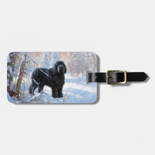 Black Russian Terrier Let It Snow Weihnachten Gepäckanhänger (Vorderseite horizontal)