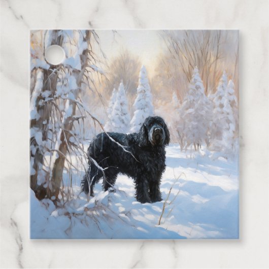 Black Russian Terrier Let It Snow Weihnachten Geschenkanhänger (Vorderseite)