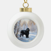 Black Russian Terrier Let It Snow Weihnachten Keramik Kugel-Ornament (Vorderseite)