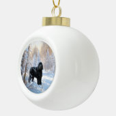 Black Russian Terrier Let It Snow Weihnachten Keramik Kugel-Ornament (Rechts)