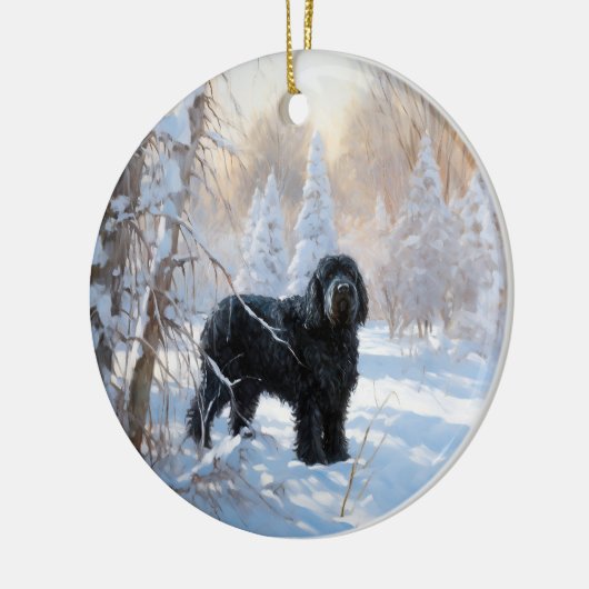 Black Russian Terrier Let It Snow Weihnachten Keramik Ornament (Links)